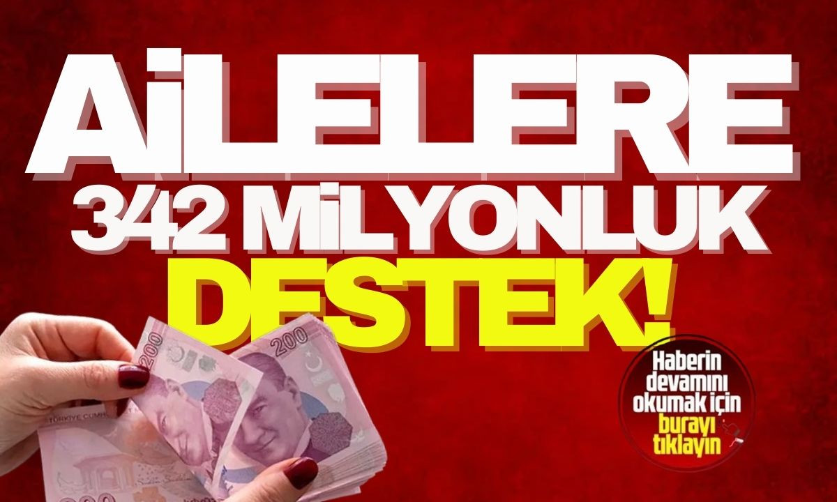 Ailelere 342 milyonluk destek!