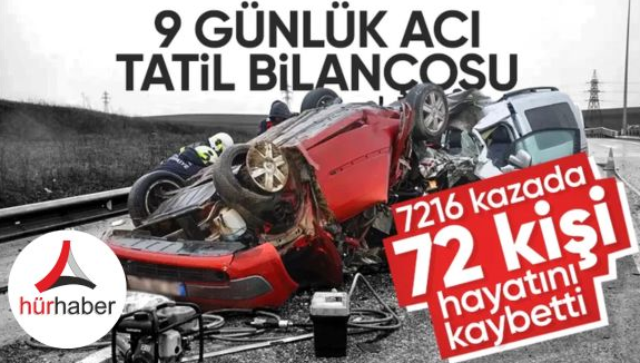 Bayram Tatilinde 9 günlük acı tablo