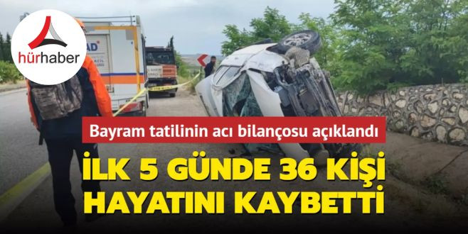 Bayram tatilinin acı bilançosu açıklandı İlk 5 günde 36 kişi hayatını kaybetti