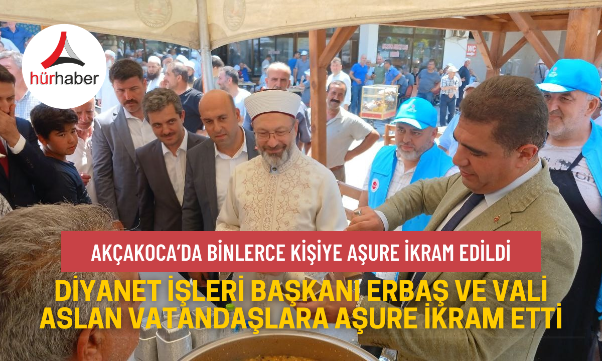 Diyanet İşleri Başkanı Erbaş ve Vali Aslan vatandaşlara aşure ikram etti