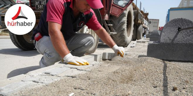 Düzce Sanayi sitesine kaldırımlar yapıldı