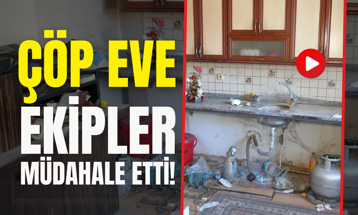 Düzce’de kötü koku çöp eve ekipler müdahale etti!