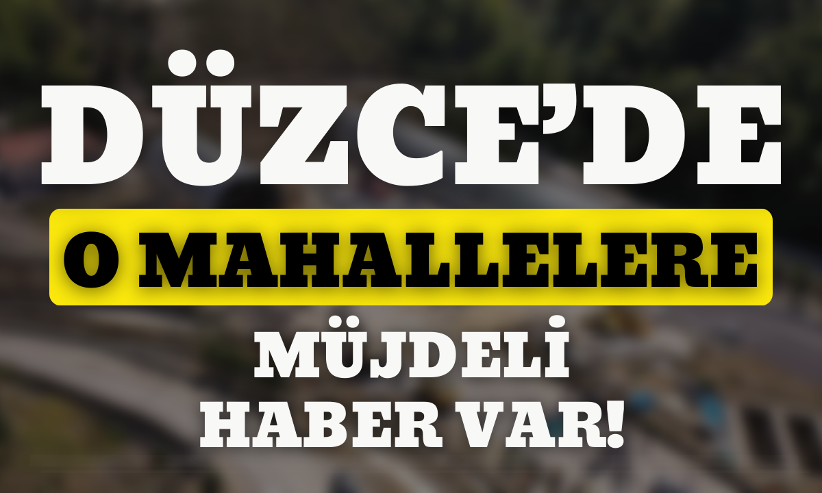 Düzce'de o mahalleye müjde haber var! 