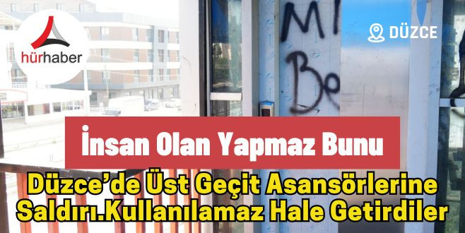 Düzce'de üst geçitler yine vandalların saldırına uğradı