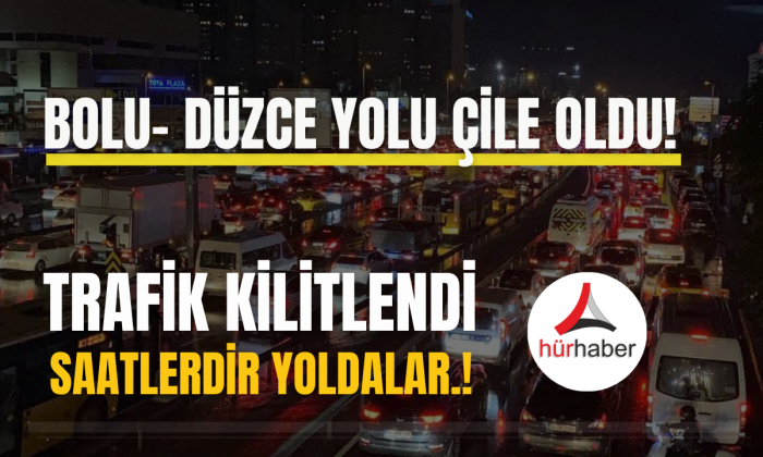 Elli gün kapalı olan yolda! Bolu Düzce yolu çile oldu! 