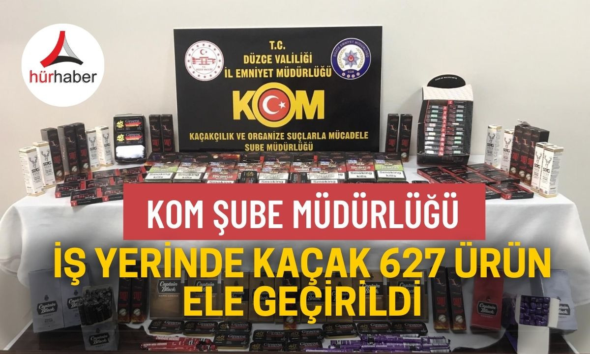 İş yerinde kaçak 627 ürün ele geçirildi