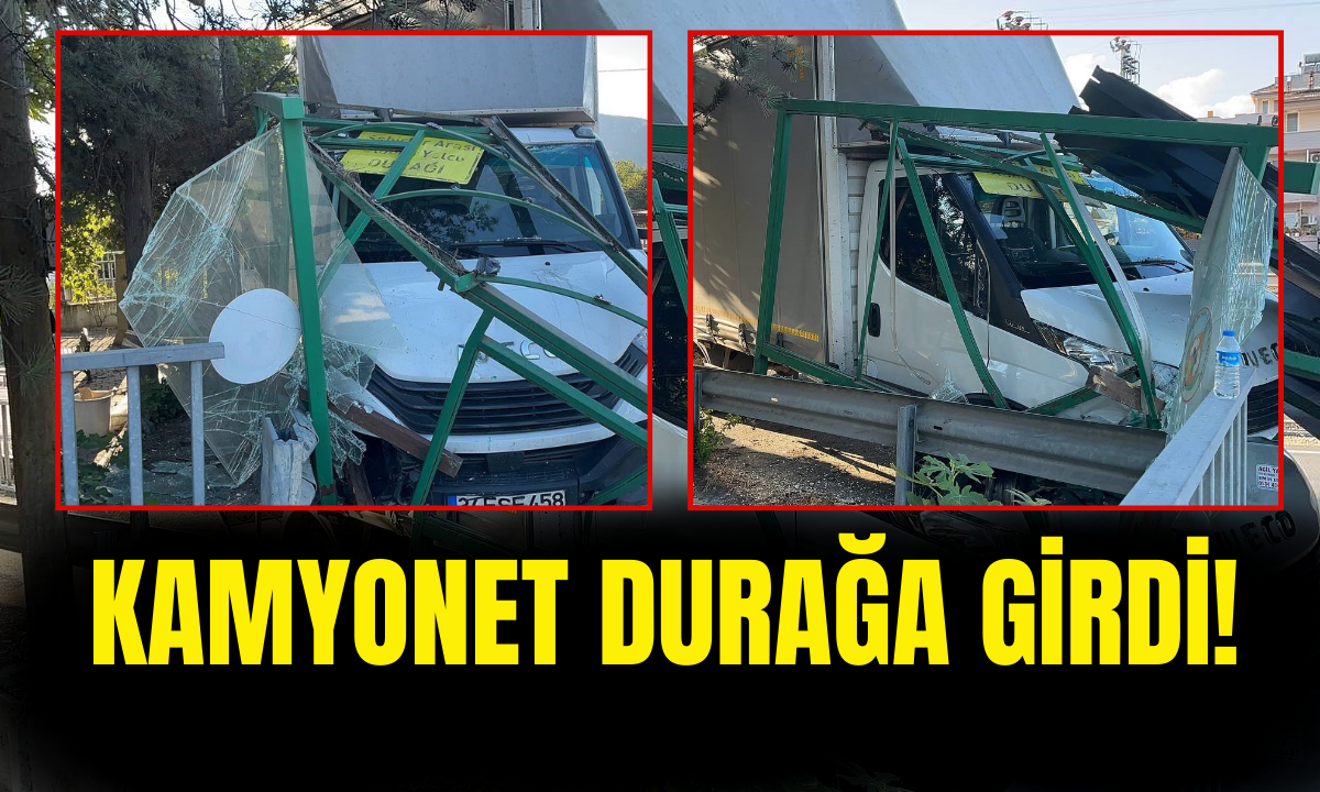 Kamyonet durağa girdi 1 yaralı