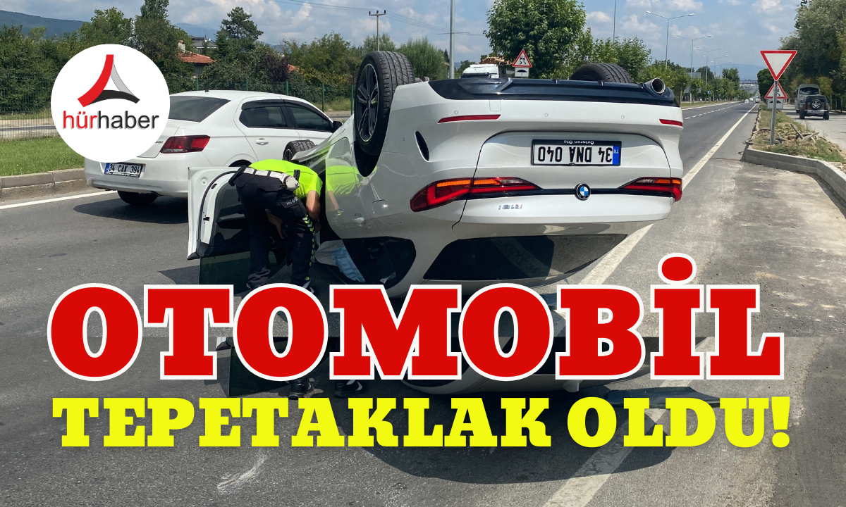 Lüks Otomobil tepetaklak oldu! BOLU 