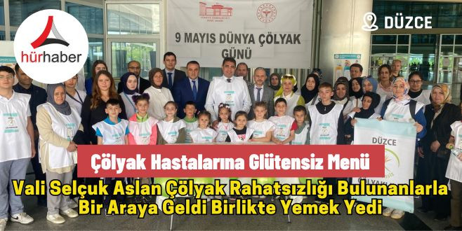 Vali Selçuk Aslan Çölyak rahatsızlığı bulunanlarla bir araya geldi birlikte yemek yedi