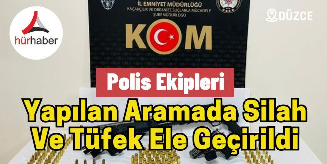 Yapılan Aramada Silah Ve Tüfek Ele geçirildi