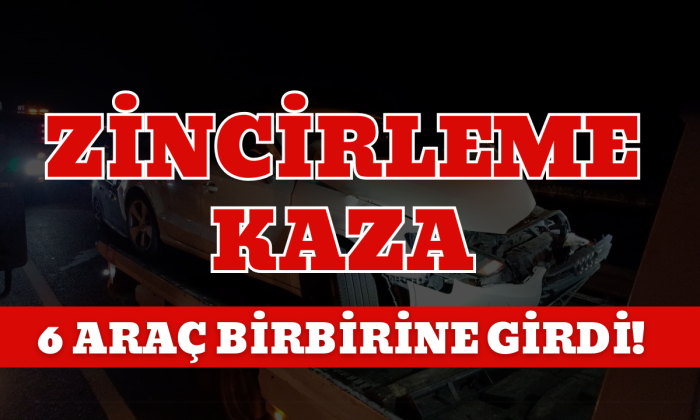 Zincirleme kaza 6 araç birbirine girdi! DÜZCE 